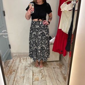 Dark navy anthropologie skirt flowy